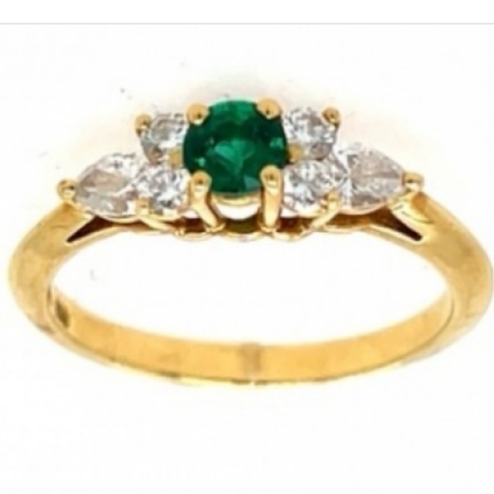SOLD ON MEMO 18K Tiffany&Co. Stunning Emerald Diamond Exquisite Engagement Ring - Picture 1 of 7
